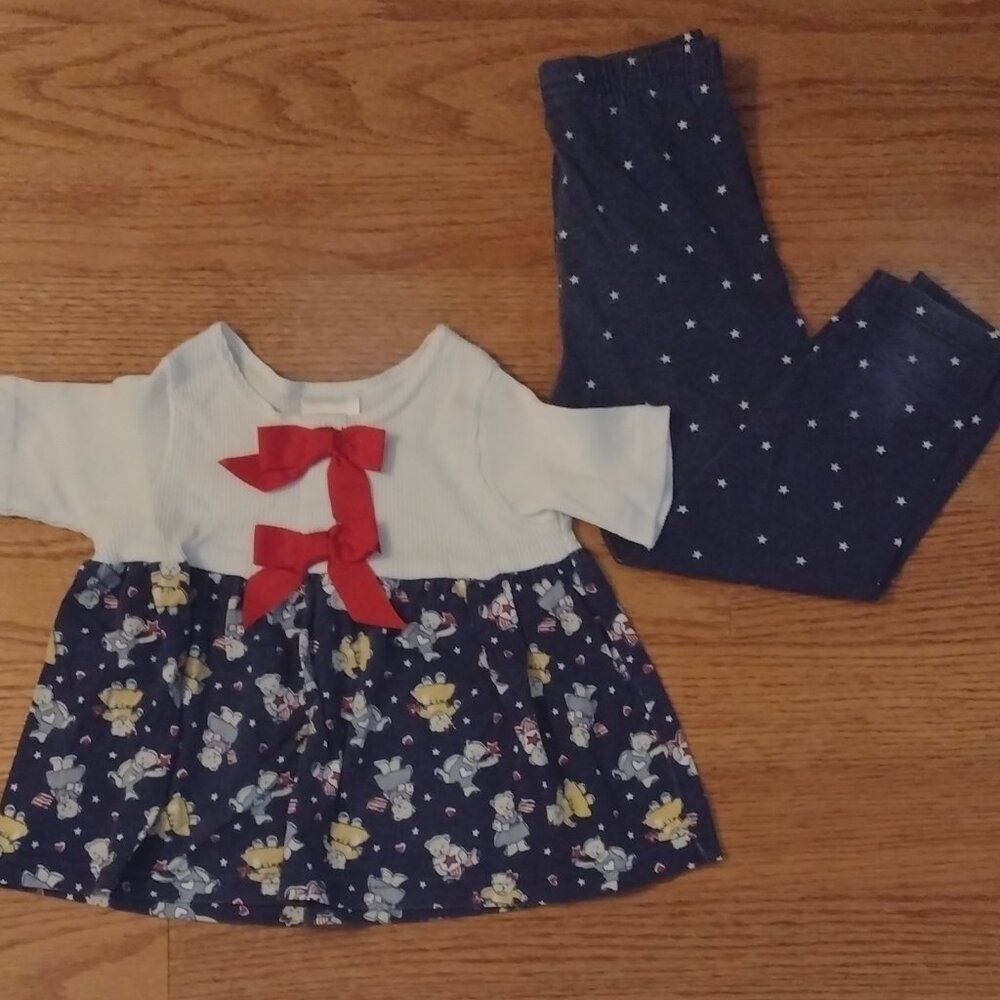3T | Teddy Bear Sundress with Leggings | Hart Street